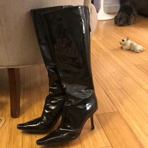 Patent leather boots